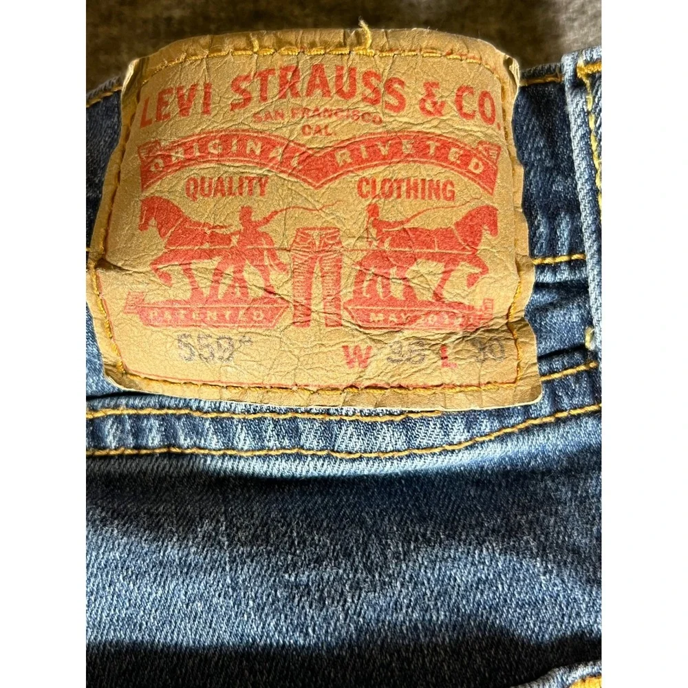 Levis 559 Relaxed Straight Jeans Mens 38x29 Blue Medium Wash Denim